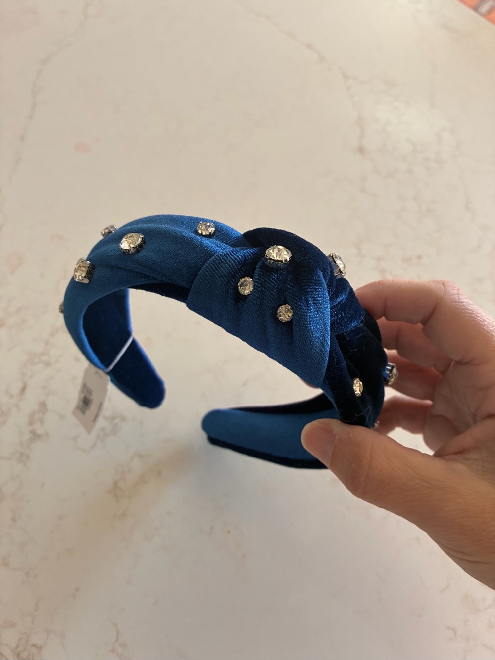 Blue Knotted Crystal Embellished Headband